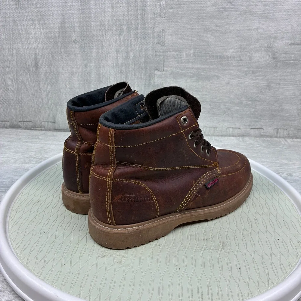 Botas Astillero Work Boots Mens 9 Brown Leather Moc Toe Oil Resistant Heritage